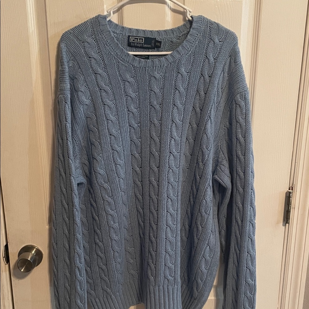 Polo by Ralph Lauren Men's Sky Blue Crewneck Sweater